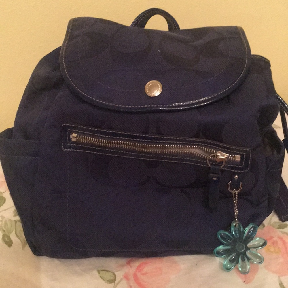 Coach blue cloth small back pack